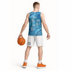 Aboriginal Ocean Jellyfish Basketball Jersey Dot Art Dreamtime Style