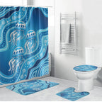 Aboriginal Ocean Jellyfish Bathroom Set Dot Art Dreamtime Style