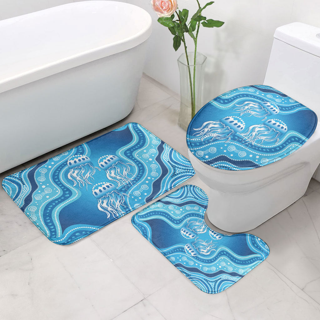 Aboriginal Ocean Jellyfish Bathroom Set Dot Art Dreamtime Style