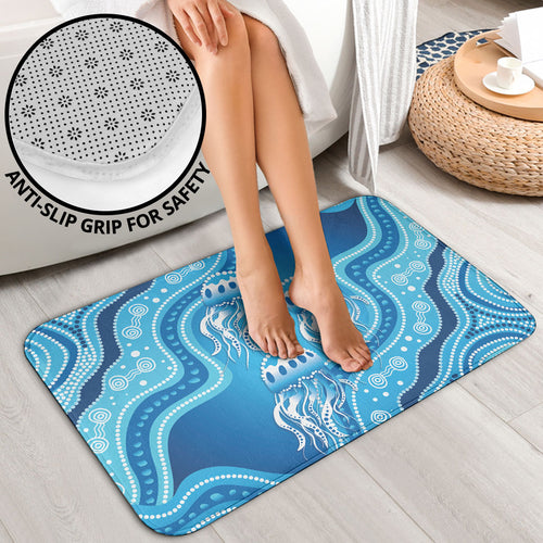 Aboriginal Ocean Jellyfish Bathroom Set Dot Art Dreamtime Style