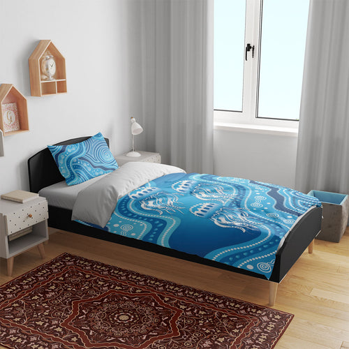 Aboriginal Ocean Jellyfish Bedding Set Dot Art Dreamtime Style