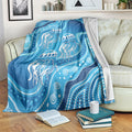 Aboriginal Ocean Jellyfish Blanket Dot Art Dreamtime Style