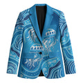 Aboriginal Ocean Jellyfish Blazer Dot Art Dreamtime Style