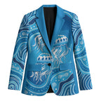 Aboriginal Ocean Jellyfish Blazer Dot Art Dreamtime Style