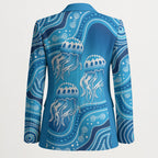Aboriginal Ocean Jellyfish Blazer Dot Art Dreamtime Style