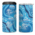Aboriginal Ocean Jellyfish 4 in 1 Can Cooler Tumbler Dot Art Dreamtime Style