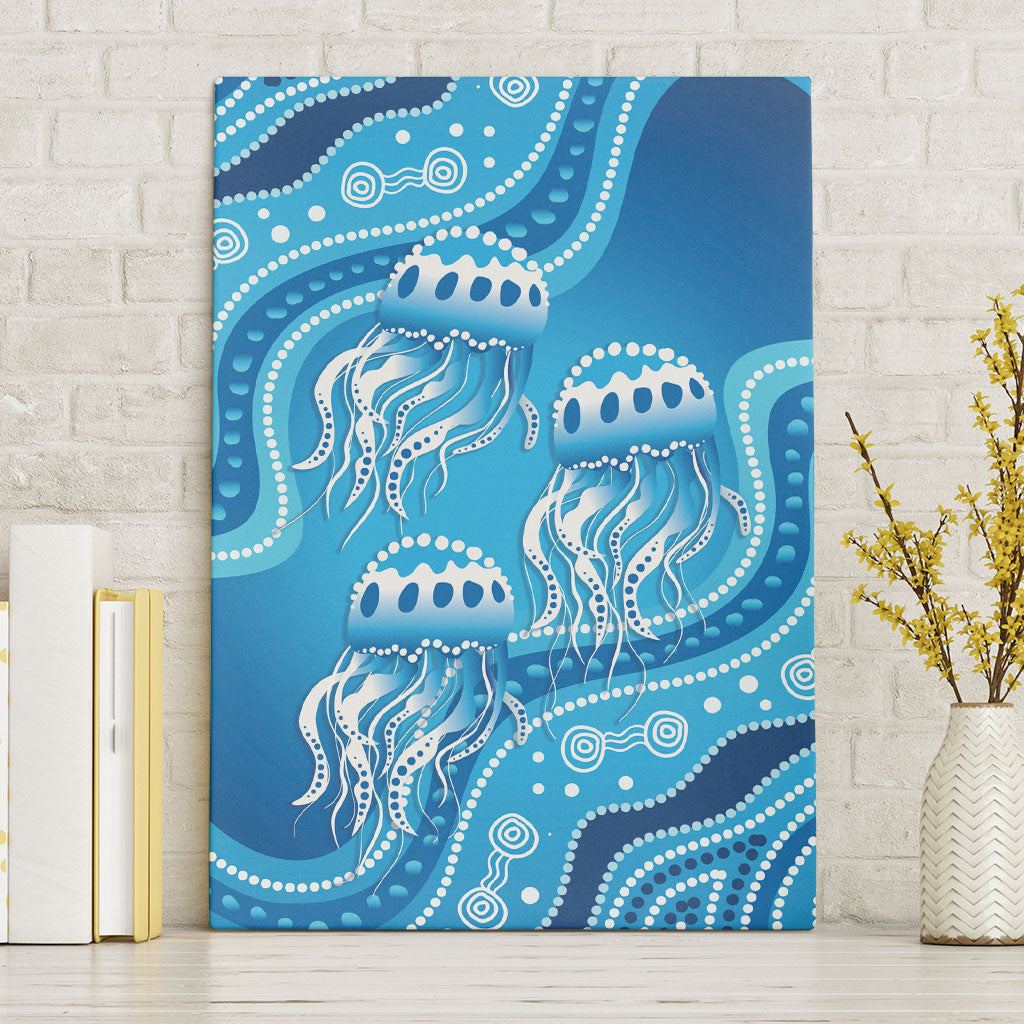 Aboriginal Ocean Jellyfish Canvas Wall Art Dot Art Dreamtime Style