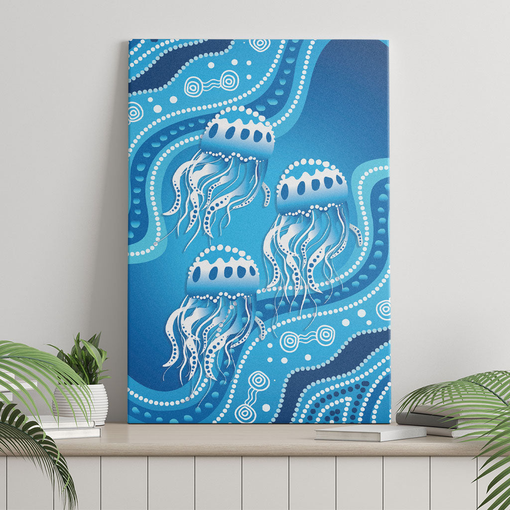 Aboriginal Ocean Jellyfish Canvas Wall Art Dot Art Dreamtime Style