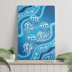 Aboriginal Ocean Jellyfish Canvas Wall Art Dot Art Dreamtime Style