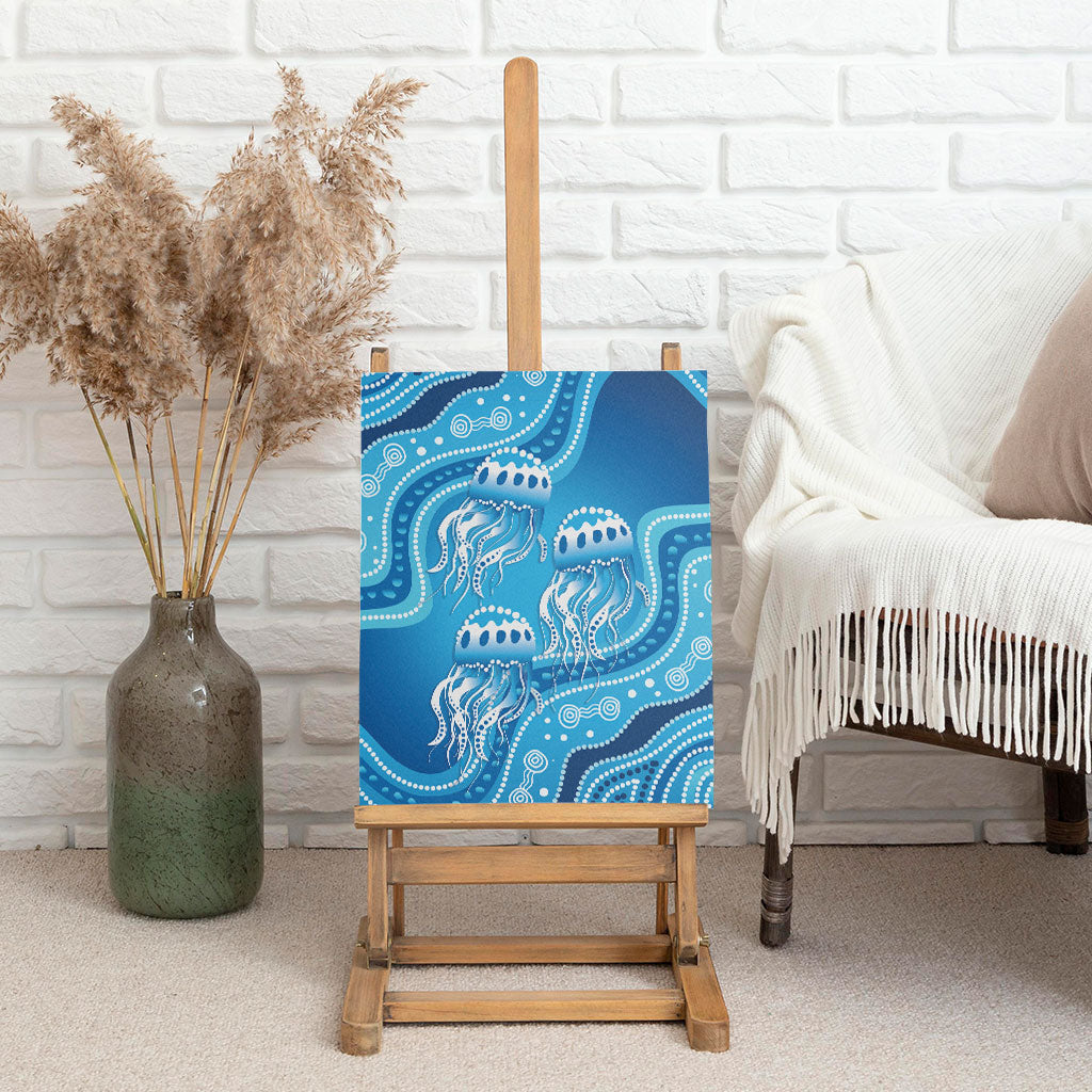 Aboriginal Ocean Jellyfish Canvas Wall Art Dot Art Dreamtime Style