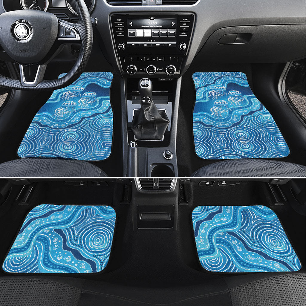Aboriginal Ocean Jellyfish Car Mats Dot Art Dreamtime Style