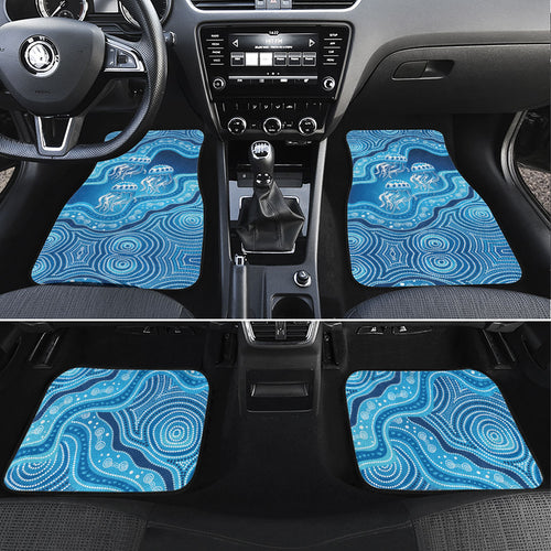 Aboriginal Ocean Jellyfish Car Mats Dot Art Dreamtime Style