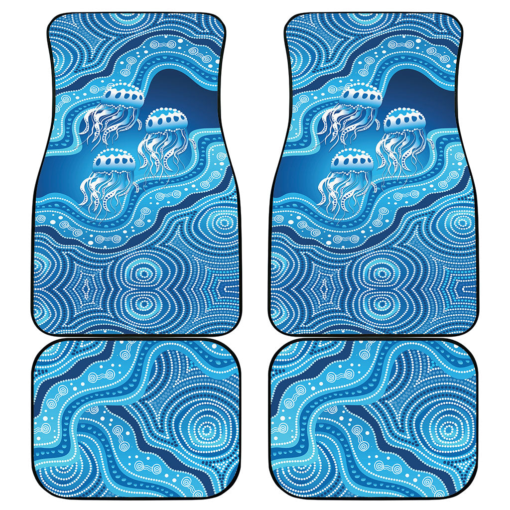 Aboriginal Ocean Jellyfish Car Mats Dot Art Dreamtime Style