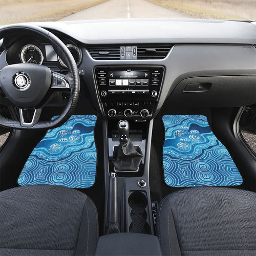 Aboriginal Ocean Jellyfish Car Mats Dot Art Dreamtime Style