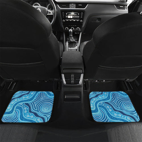 Aboriginal Ocean Jellyfish Car Mats Dot Art Dreamtime Style