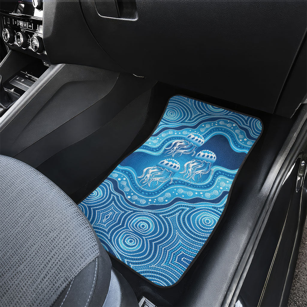 Aboriginal Ocean Jellyfish Car Mats Dot Art Dreamtime Style