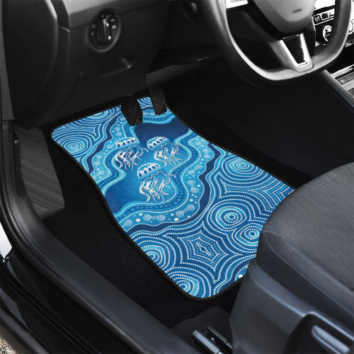Aboriginal Ocean Jellyfish Car Mats Dot Art Dreamtime Style