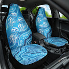 Aboriginal Ocean Jellyfish Car Seat Cover Dot Art Dreamtime Style