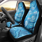 Aboriginal Ocean Jellyfish Car Seat Cover Dot Art Dreamtime Style
