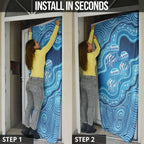 Aboriginal Ocean Jellyfish Door Cover Dot Art Dreamtime Style