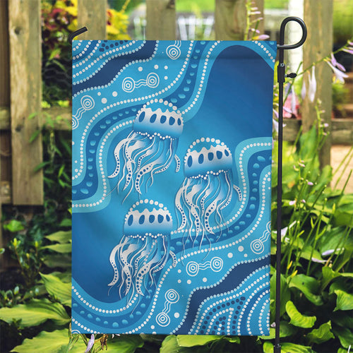 Aboriginal Ocean Jellyfish Garden Flag Dot Art Dreamtime Style