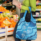 Aboriginal Ocean Jellyfish Grocery Bag Dot Art Dreamtime Style