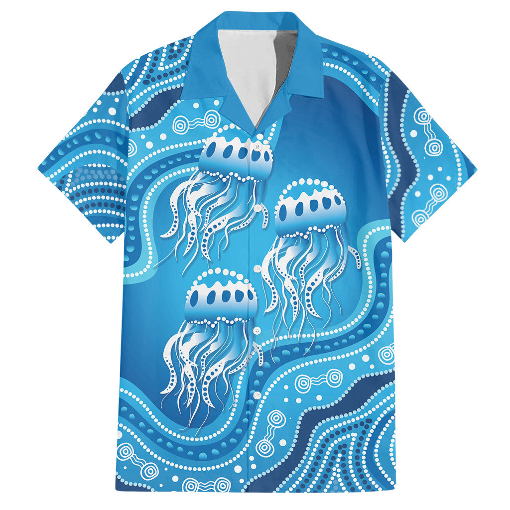 Aboriginal Ocean Jellyfish Hawaiian Shirt Dot Art Dreamtime Style
