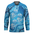 Aboriginal Ocean Jellyfish Hockey Jersey Dot Art Dreamtime Style