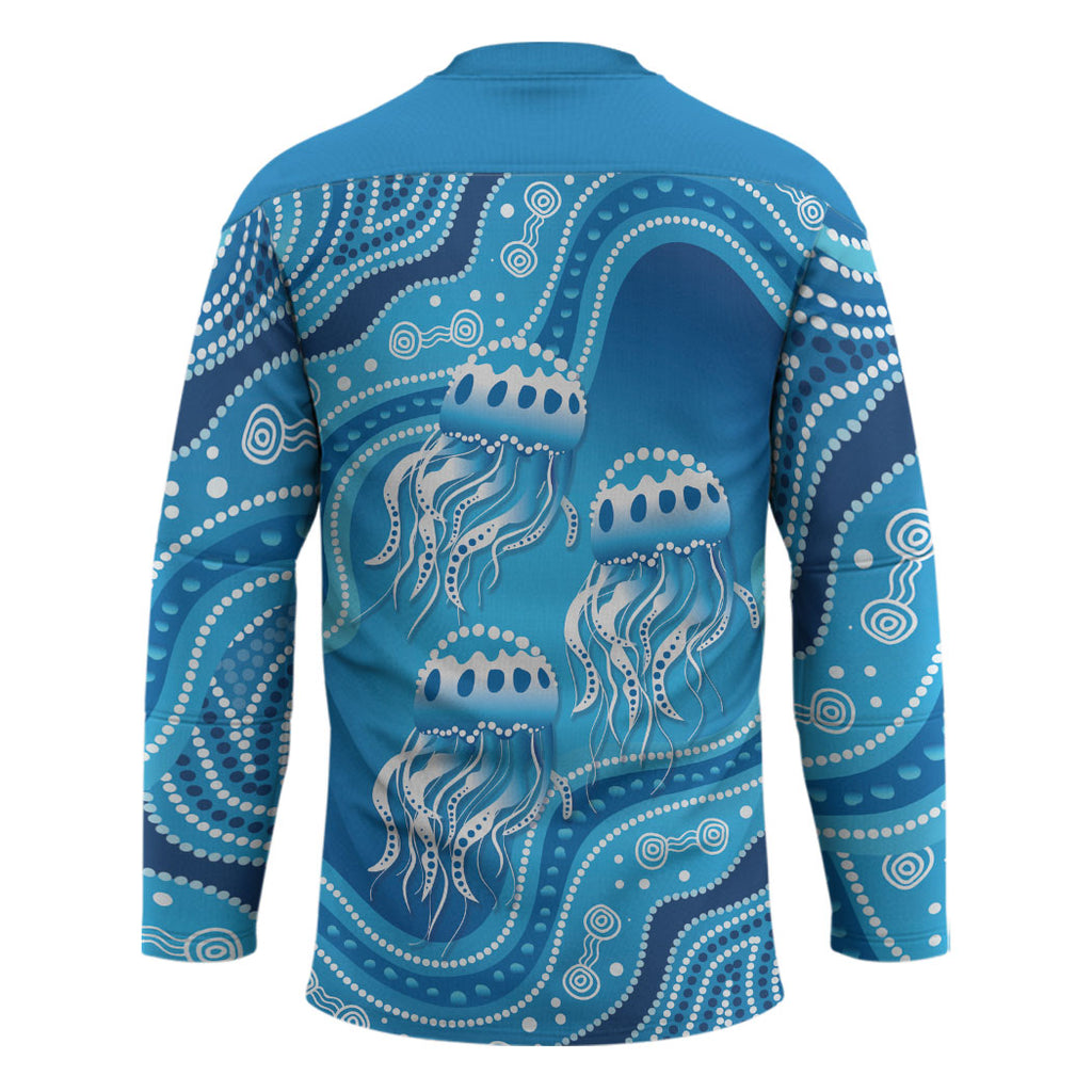 Aboriginal Ocean Jellyfish Hockey Jersey Dot Art Dreamtime Style