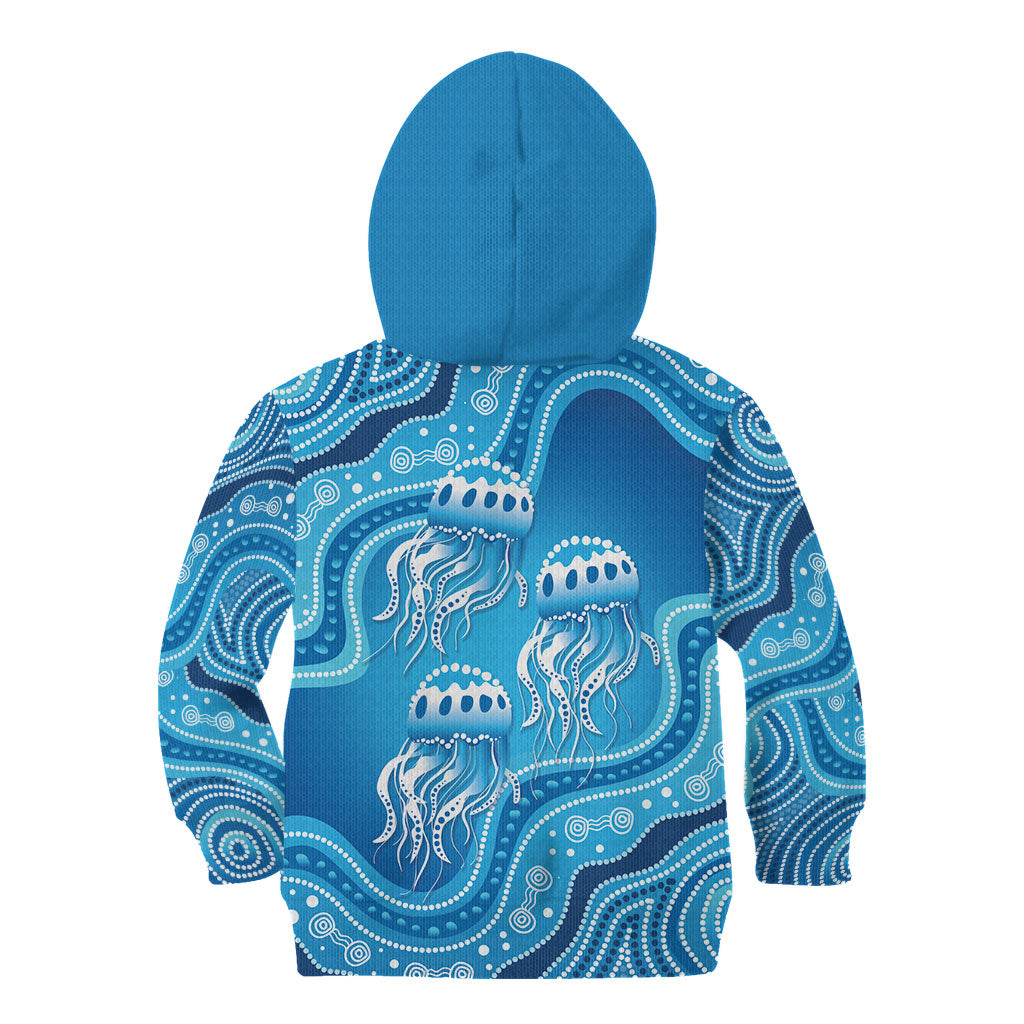 Aboriginal Ocean Jellyfish Kid Hoodie Dot Art Dreamtime Style