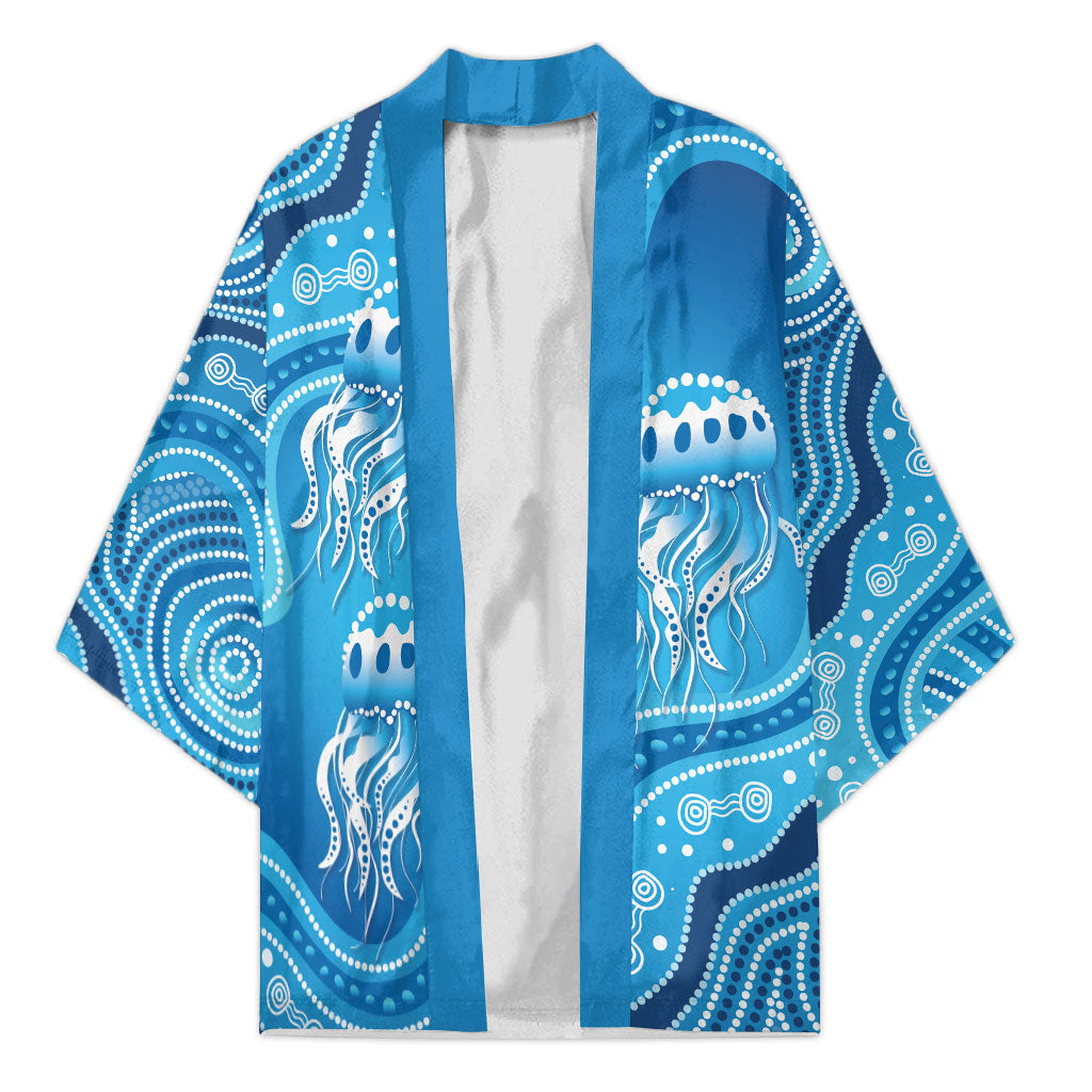 Aboriginal Ocean Jellyfish Kimono Dot Art Dreamtime Style