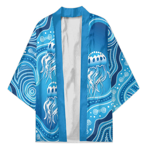 Aboriginal Ocean Jellyfish Kimono Dot Art Dreamtime Style