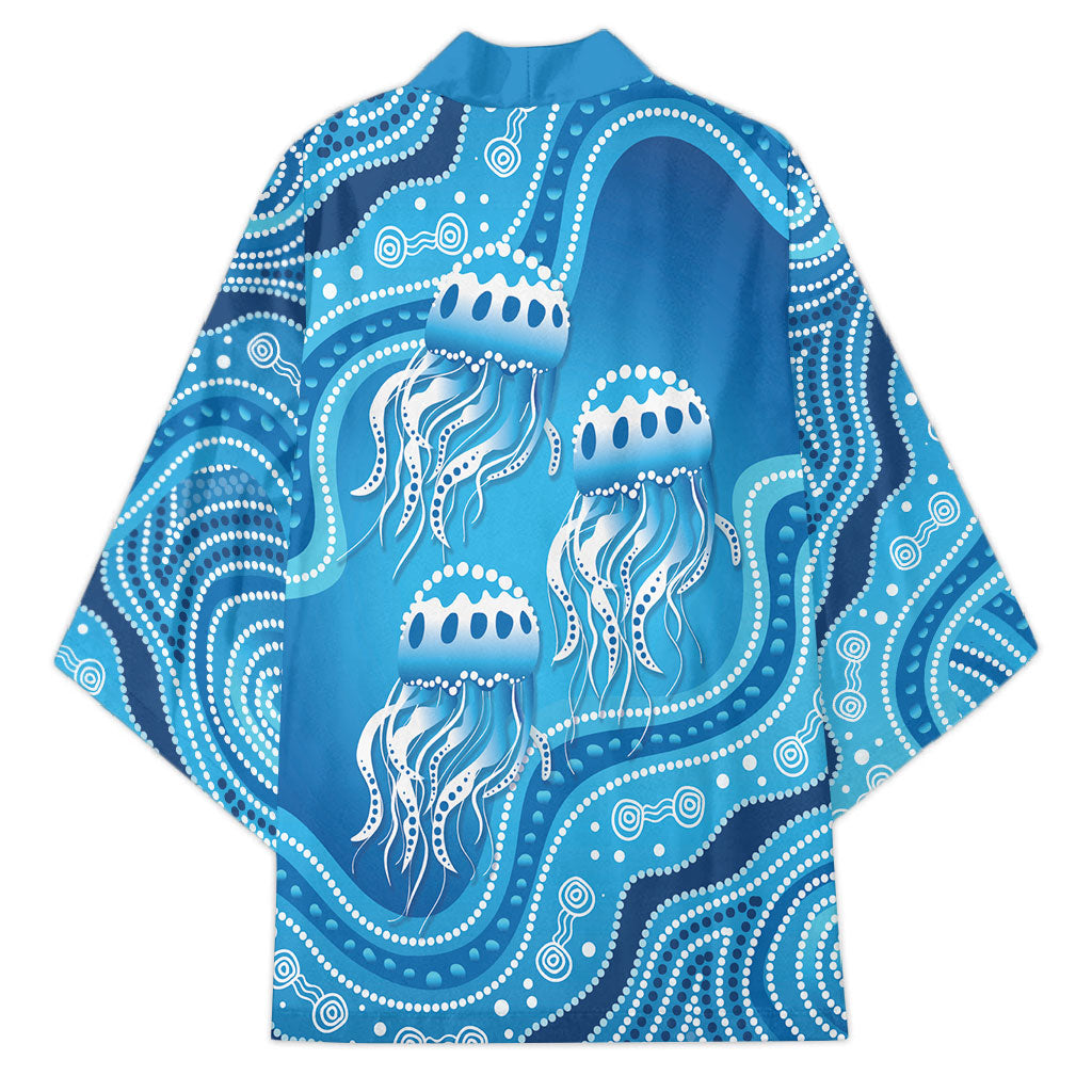 Aboriginal Ocean Jellyfish Kimono Dot Art Dreamtime Style