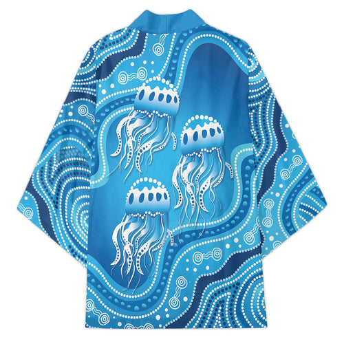 Aboriginal Ocean Jellyfish Kimono Dot Art Dreamtime Style