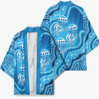 Aboriginal Ocean Jellyfish Kimono Dot Art Dreamtime Style