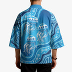 Aboriginal Ocean Jellyfish Kimono Dot Art Dreamtime Style