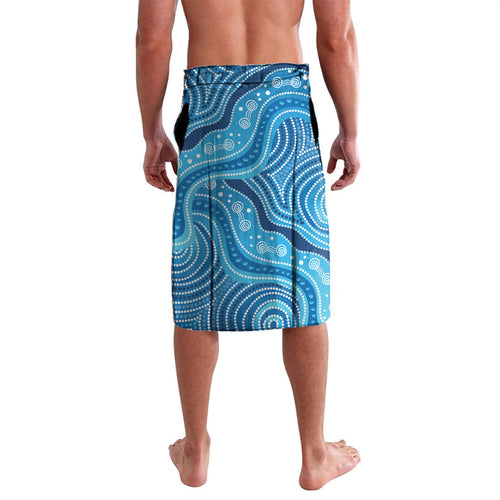 Aboriginal Ocean Jellyfish Lavalava Dot Art Dreamtime Style
