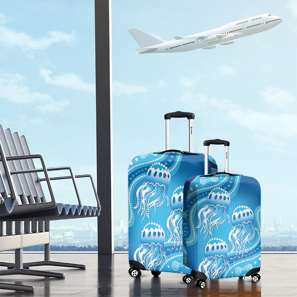Aboriginal Ocean Jellyfish Luggage Cover Dot Art Dreamtime Style