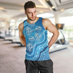 Aboriginal Ocean Jellyfish Men Tank Top Dot Art Dreamtime Style