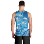 Aboriginal Ocean Jellyfish Men Tank Top Dot Art Dreamtime Style