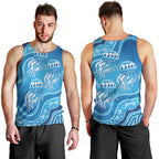 Aboriginal Ocean Jellyfish Men Tank Top Dot Art Dreamtime Style