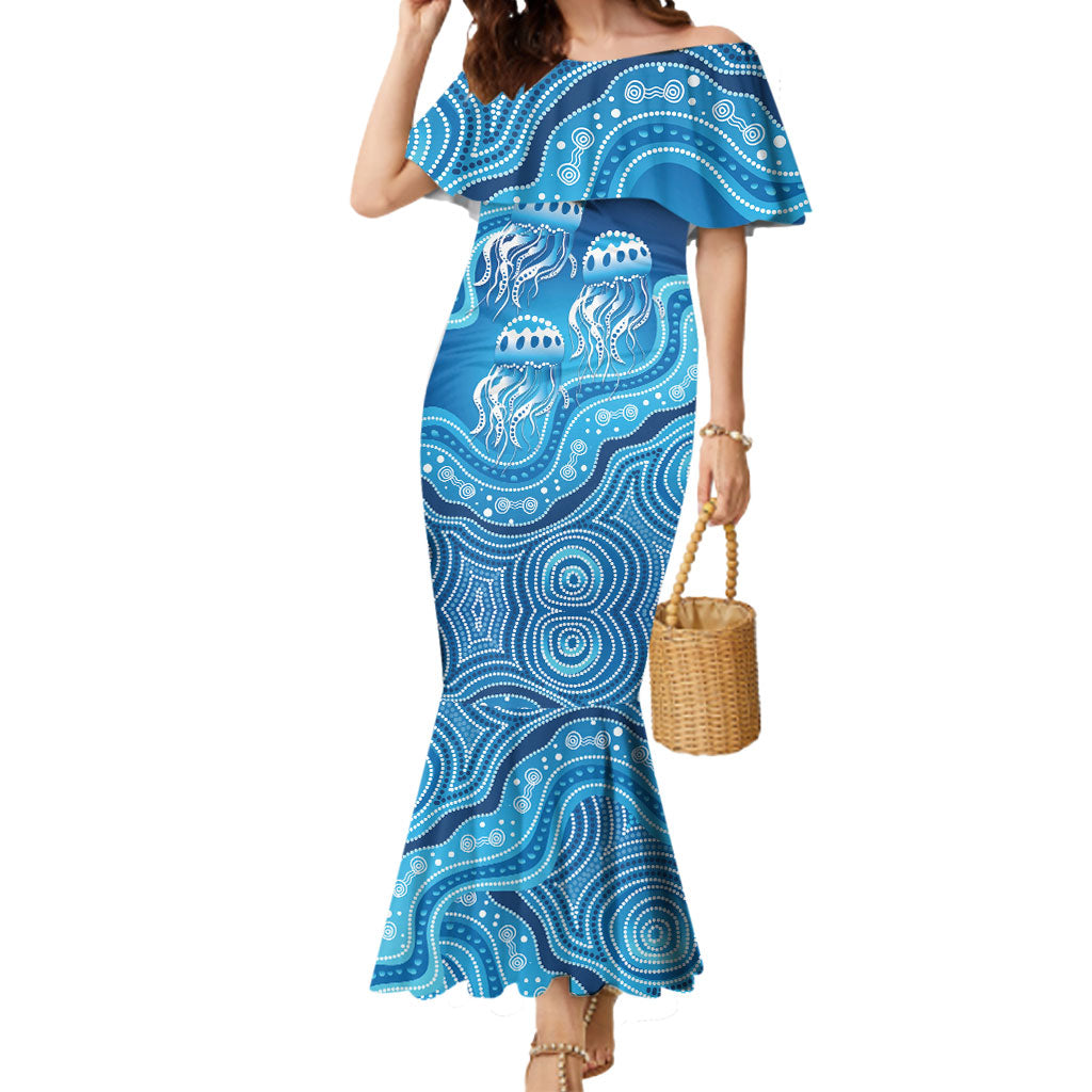Aboriginal Ocean Jellyfish Mermaid Dress Dot Art Dreamtime Style
