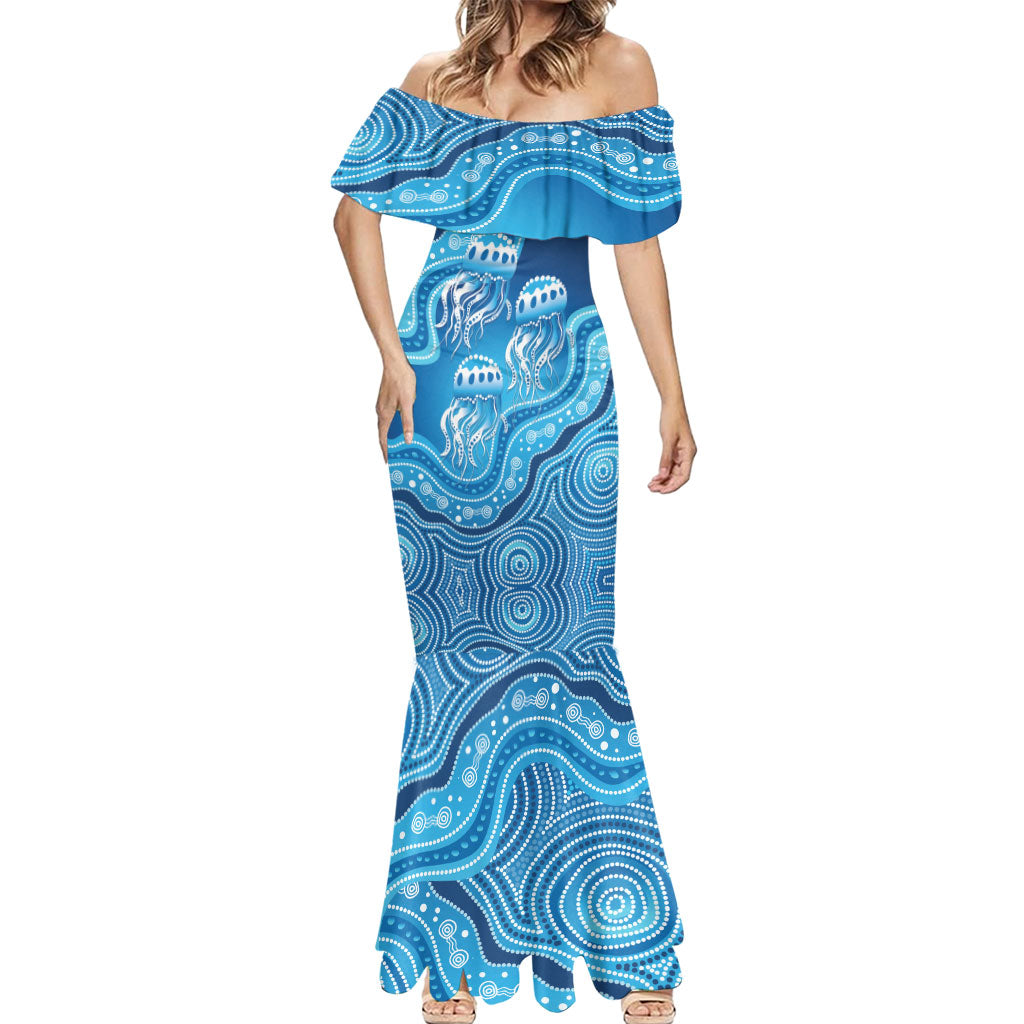 Aboriginal Ocean Jellyfish Mermaid Dress Dot Art Dreamtime Style