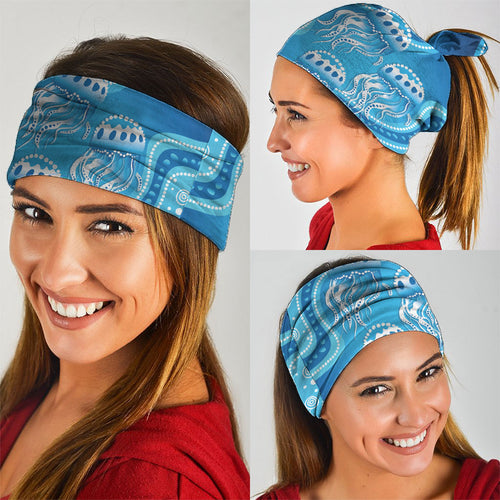 Aboriginal Ocean Jellyfish Neck Gaiter Dot Art Dreamtime Style