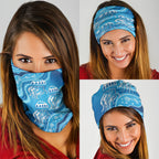 Aboriginal Ocean Jellyfish Neck Gaiter Dot Art Dreamtime Style