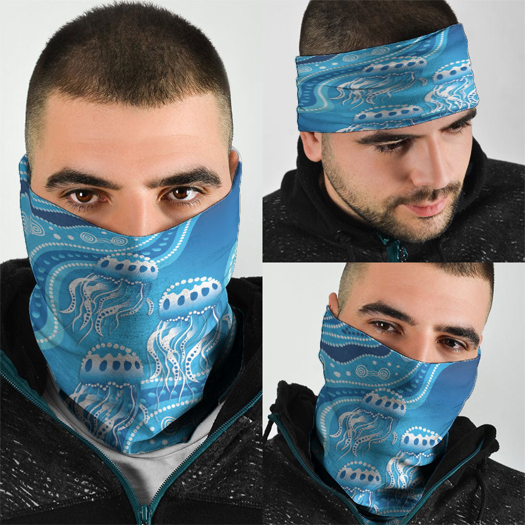 Aboriginal Ocean Jellyfish Neck Gaiter Dot Art Dreamtime Style
