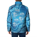 Aboriginal Ocean Jellyfish Padded Jacket Dot Art Dreamtime Style