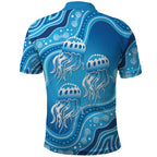 Aboriginal Ocean Jellyfish Polo Shirt Dot Art Dreamtime Style