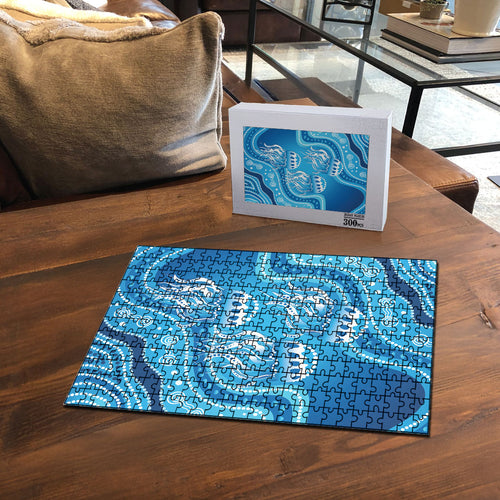 Aboriginal Ocean Jellyfish Puzzle Dot Art Dreamtime Style