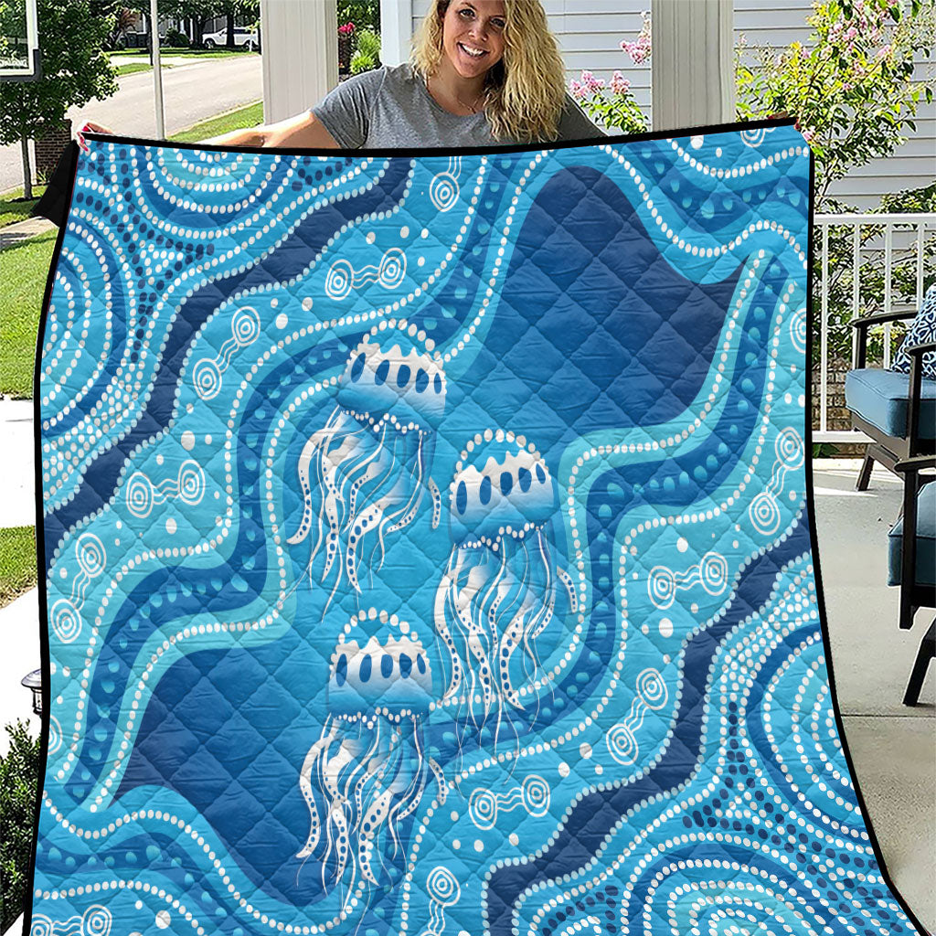 Aboriginal Ocean Jellyfish Quilt Dot Art Dreamtime Style